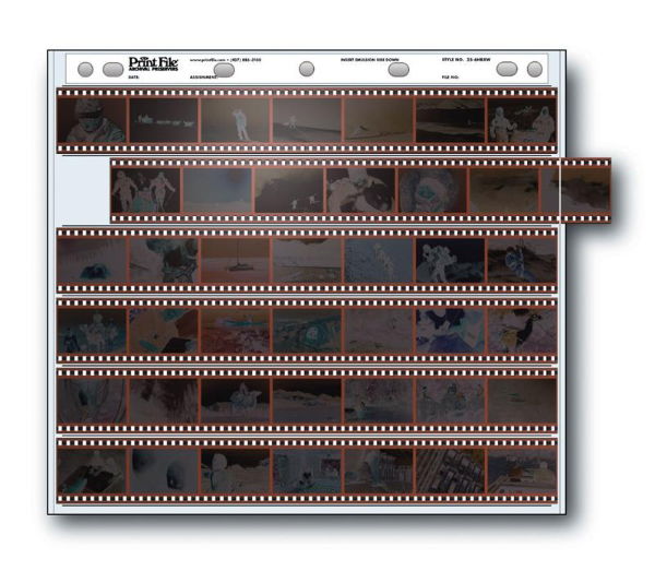 Holds six 35mm strips of 7 frames, 42 frames total