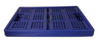 blue collapsible crate folded